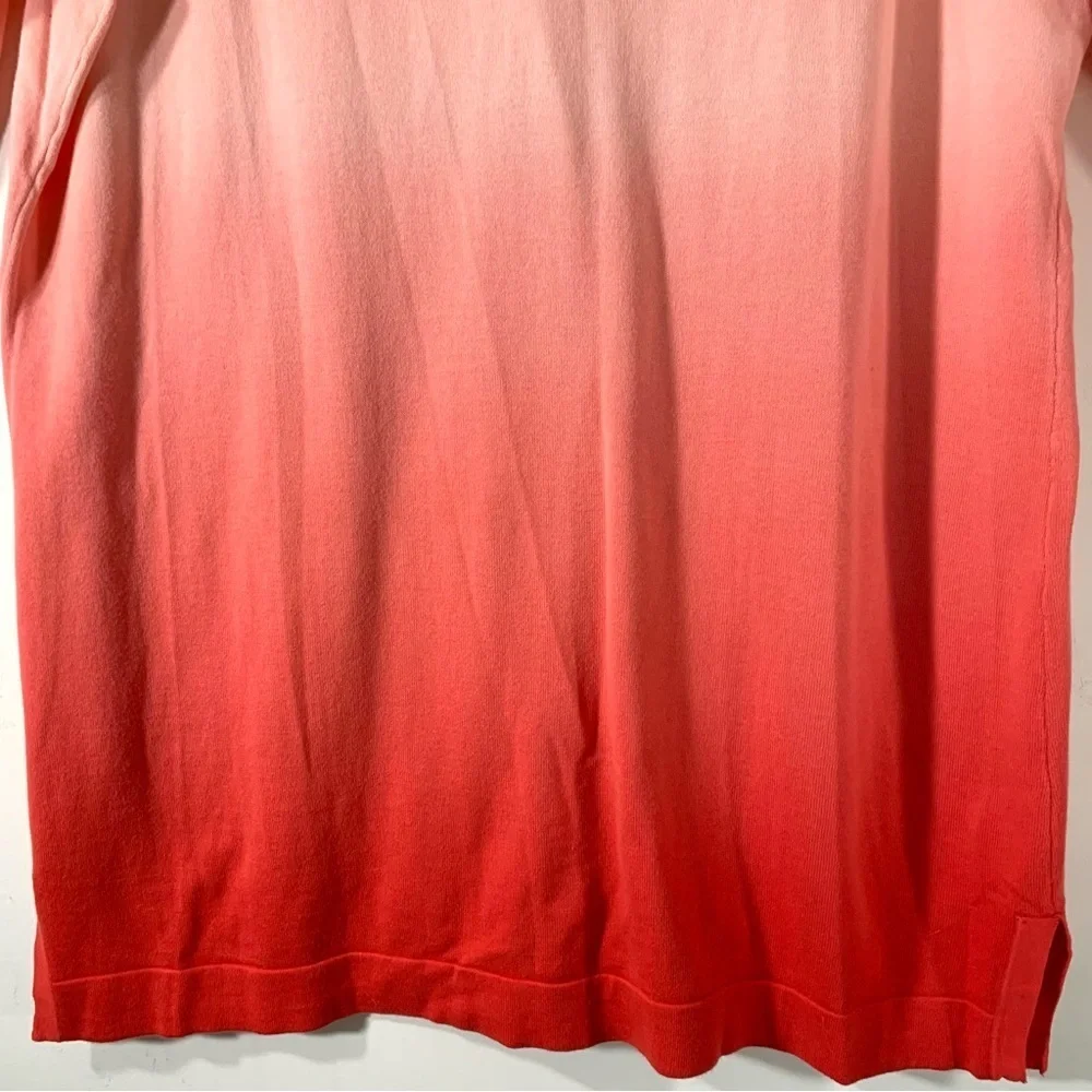 2/$35 Isaac Mizrahi Coral Dip Dye Three Quarter Sleeve Cardigan